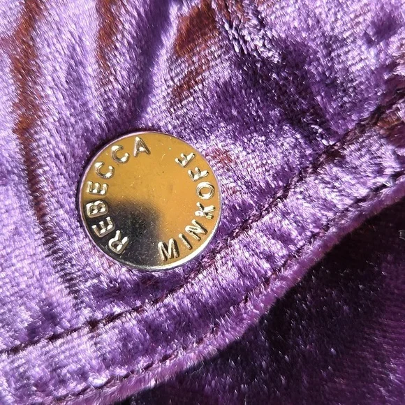 Rebecca Minkoff Kaya Velvet Ruched Sleeved Back Zip Rayon Viscose Bomber Jacket - Picture 6 of 15